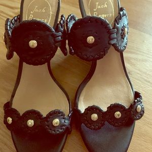 Black studded Jack Rodgers wedges EUC size 6.5